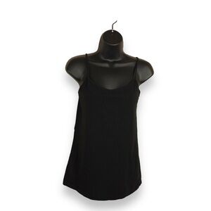 MEDIUM CLASSIC BLACK TANK TOP SLEEVELESS STRETCH SPAGHETTI STRAPS